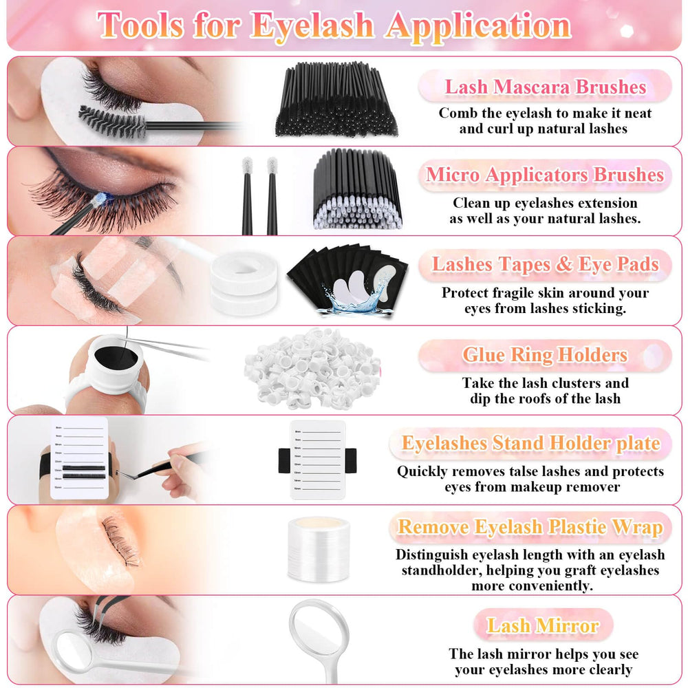 Tetutor lash kit tools image highlights tweezers and glue rings