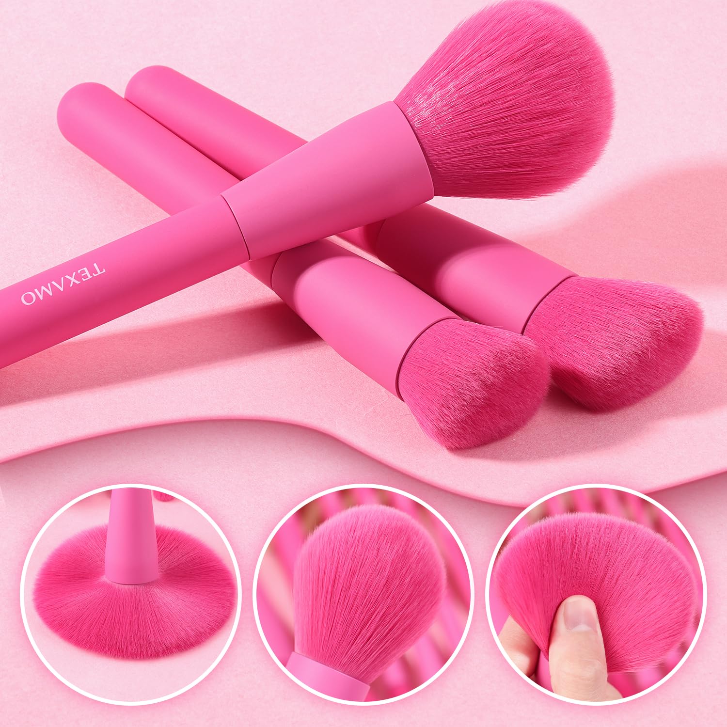 TEXAMO makeup brush on counter display demonstrates versatile tool selection