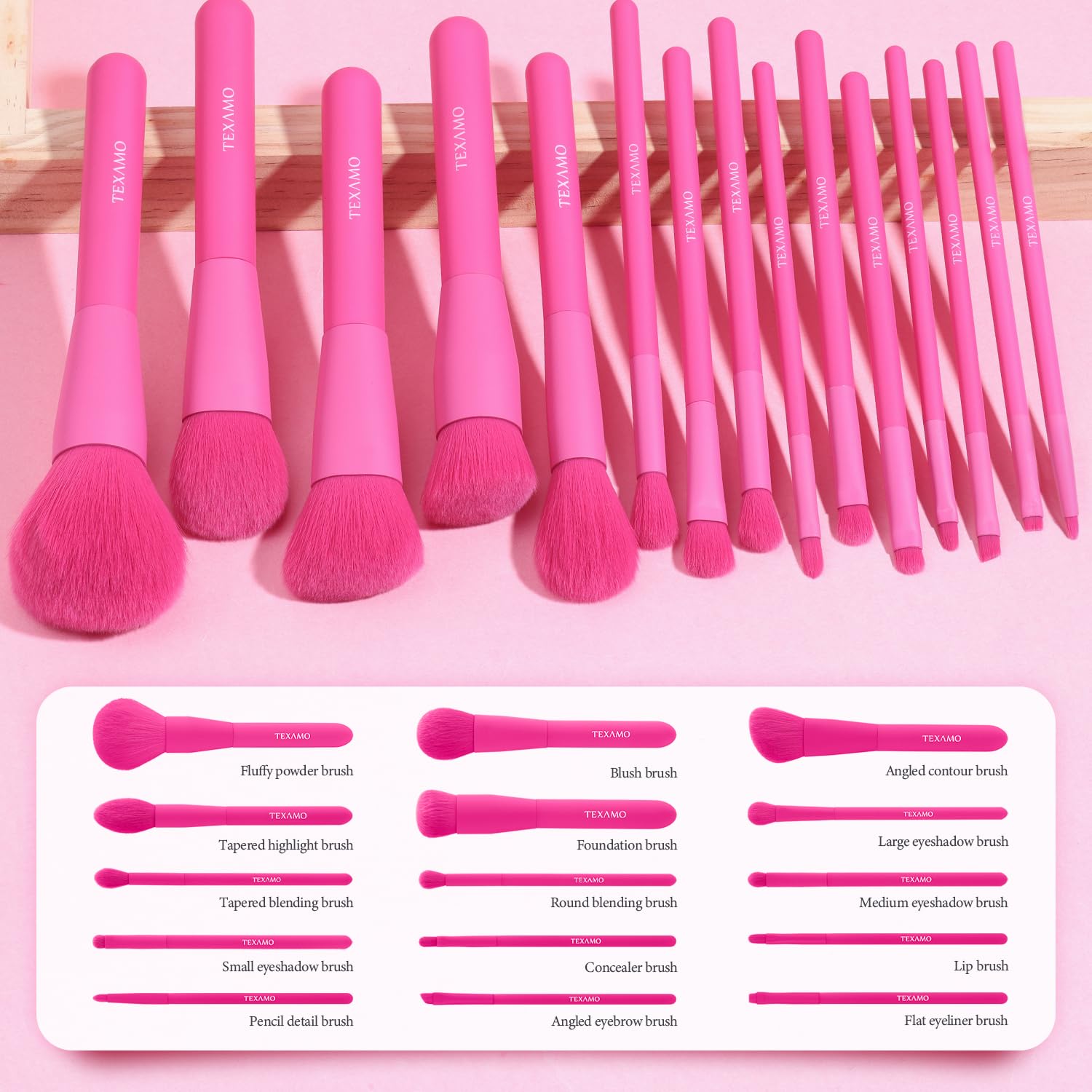 TEXAMO travel-ready brush kit in glamorous case ideal for on-the-go makeup