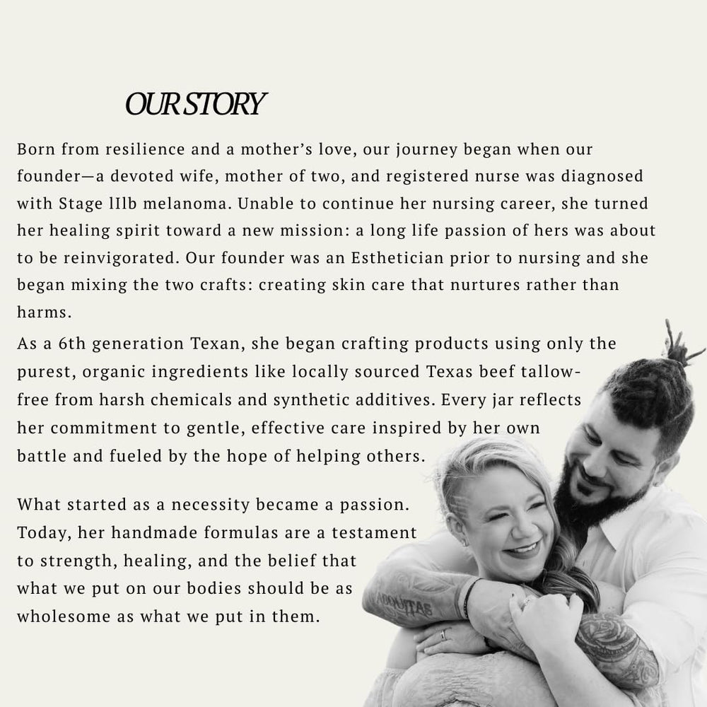 Texas Hill Country Essentials made-in-texas small-batch label communicates care and quality.