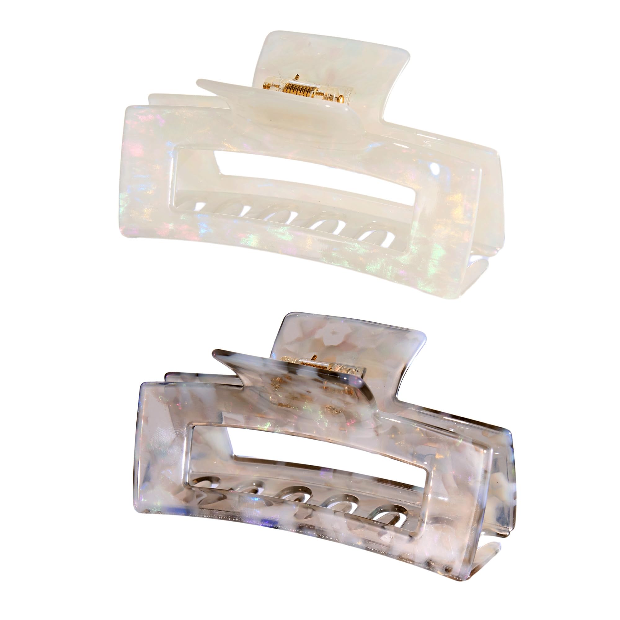 Textention large cellulose acetate hair claw 4.1 inch tortoise shell clip with secure hold.