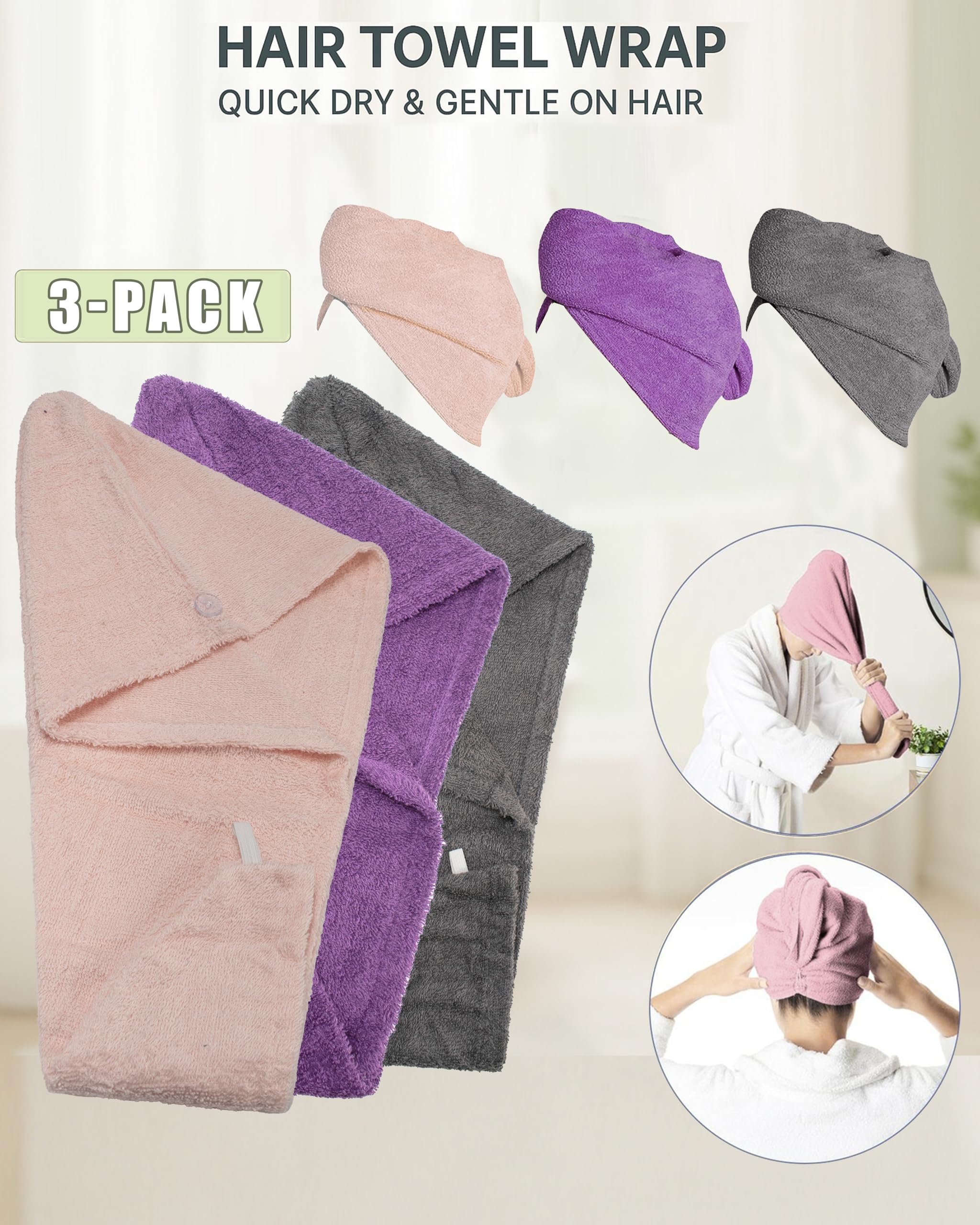Textila hair wrap towel grey folded for compact storage