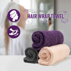 Textila hair wrap towel pink draped on head for quick, comfortable drying