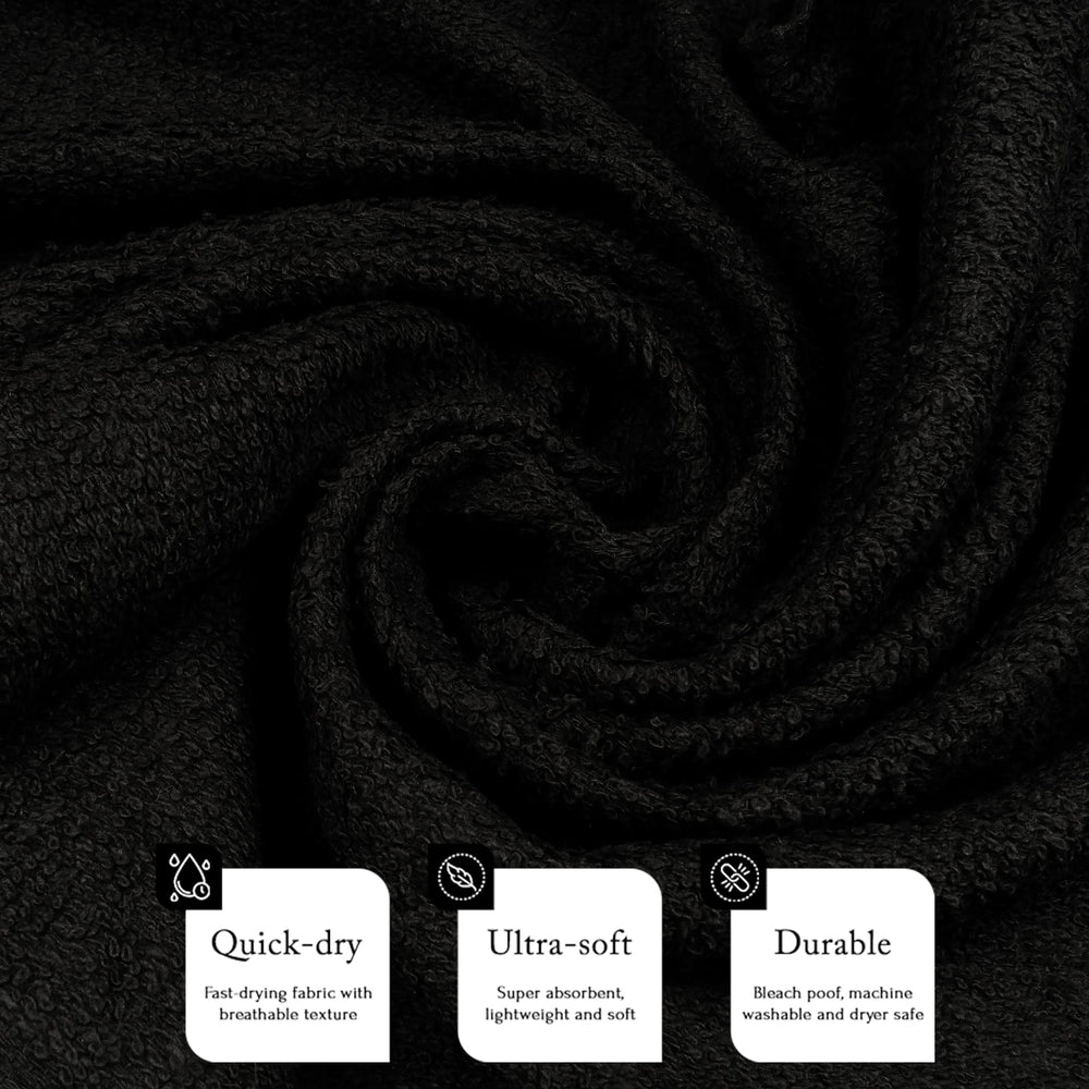 Textile Empire barber towels black premium cotton quality delivers softness and durability