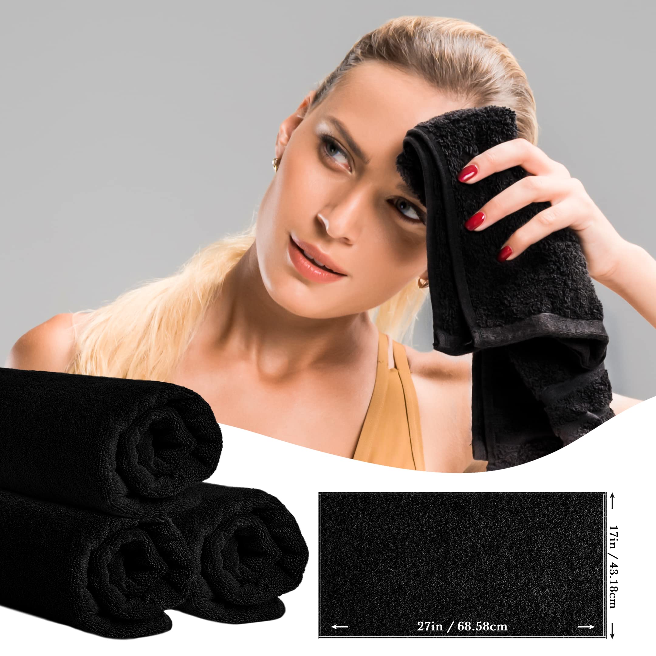 Textile Empire barber towels black rapid-drying fibers reduce moisture between clients