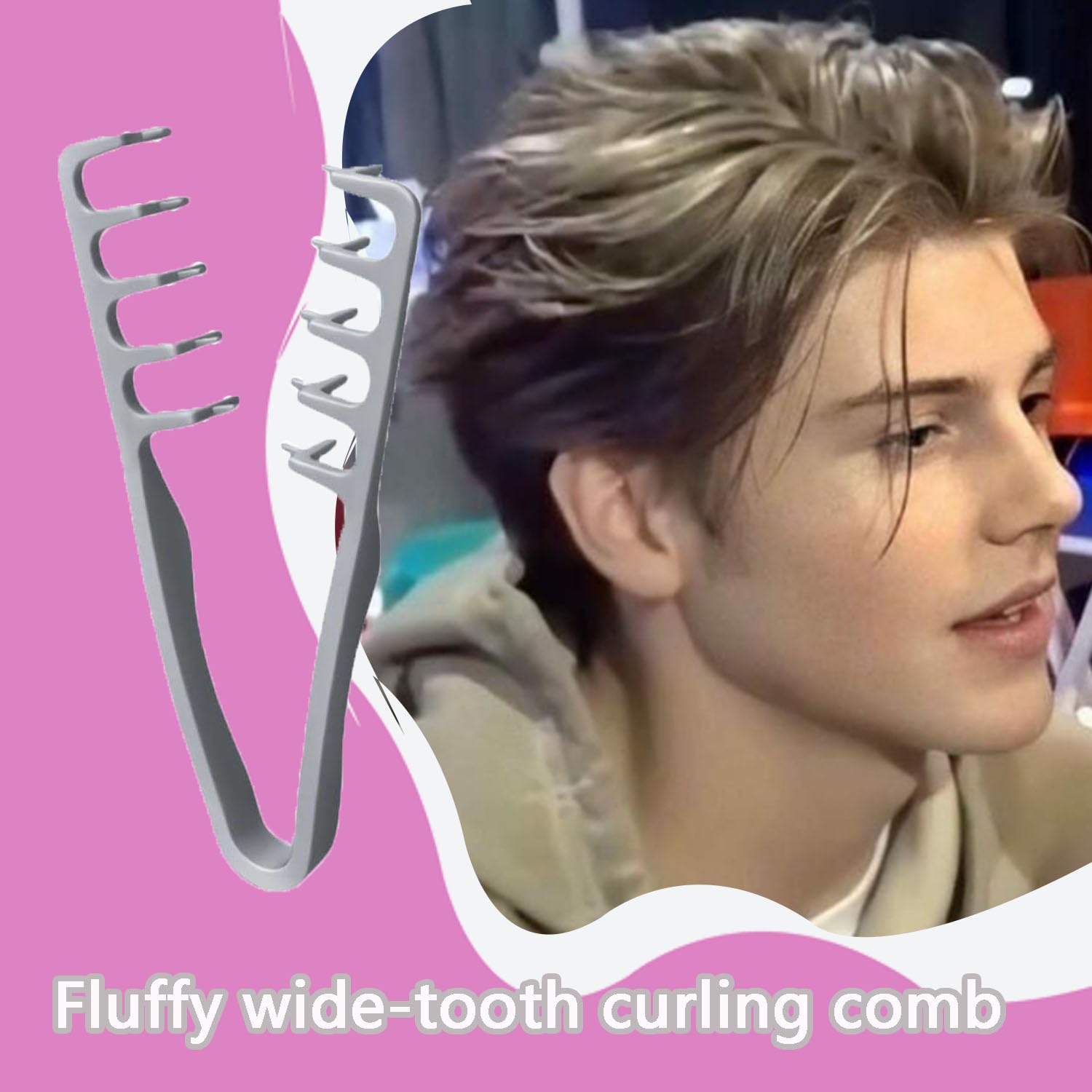 Texture Comb fine-tooth detail highlights precise texture lift for natural bangs.