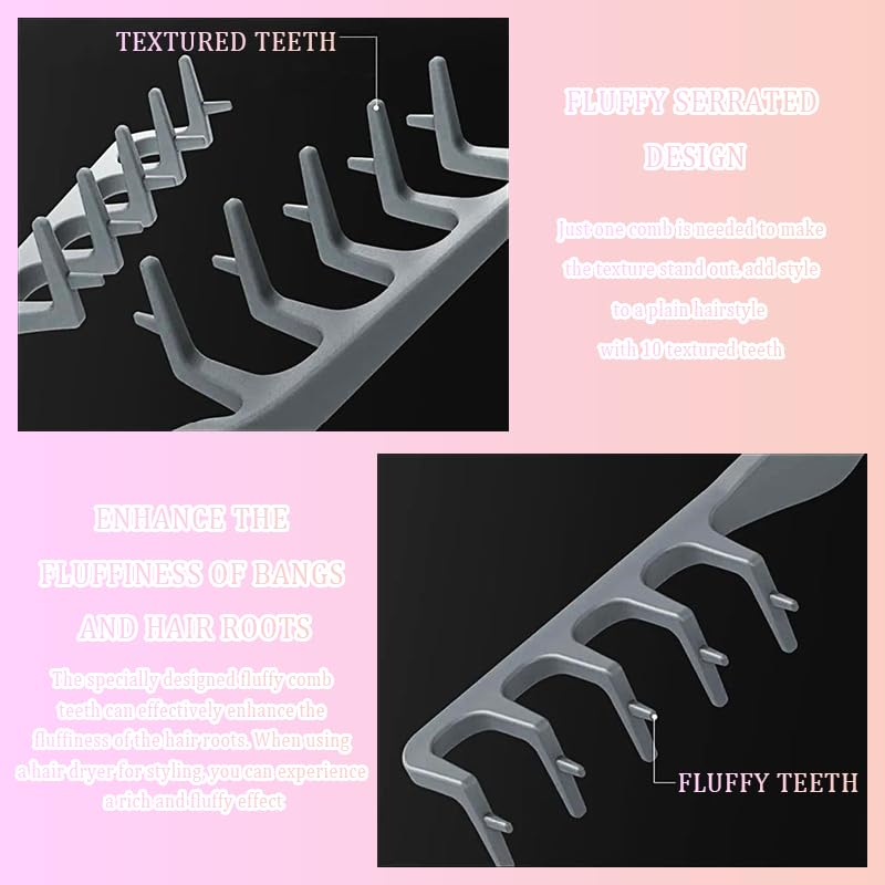 Texture comb travel-compact design fits in small bags for on-the-go touch ups