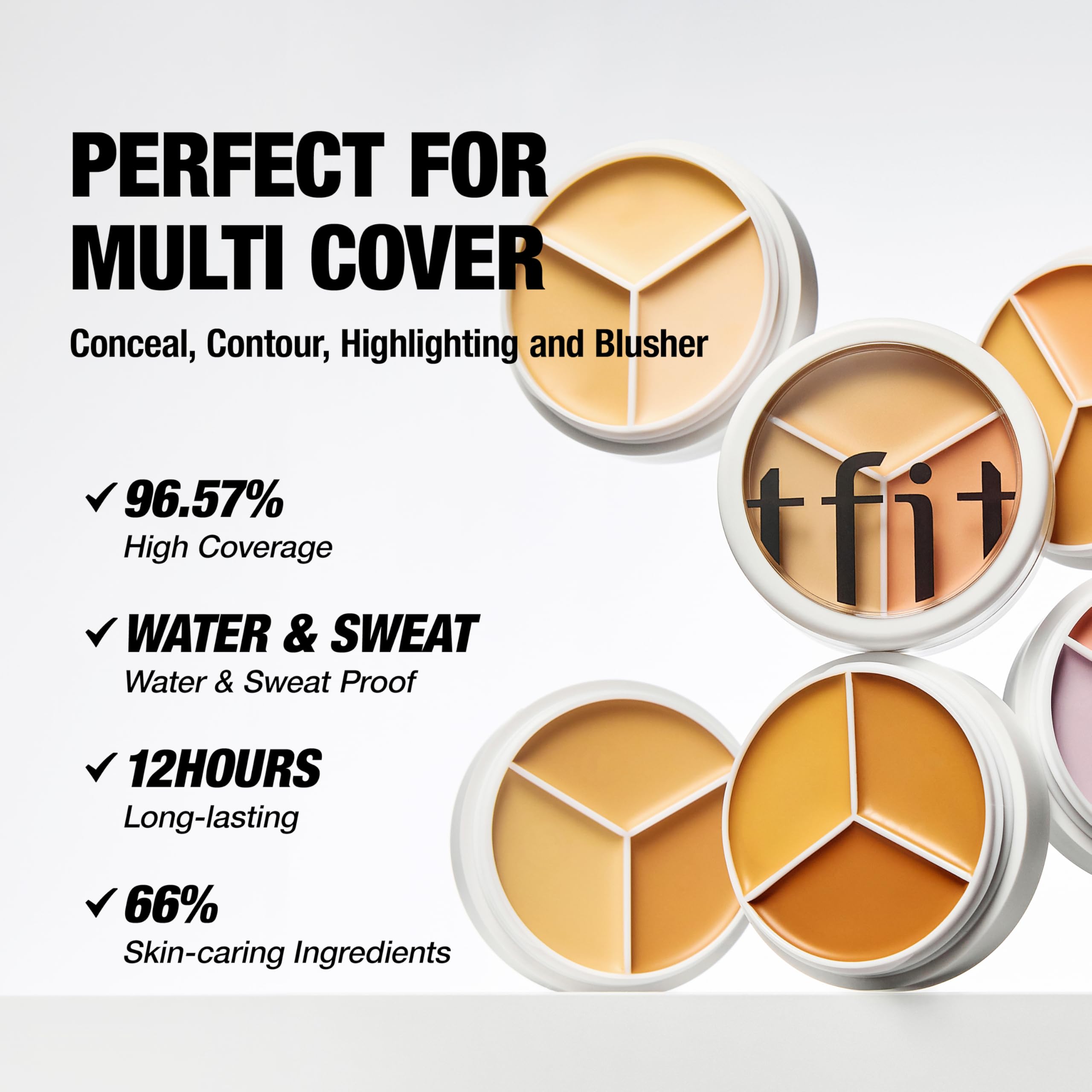 TFIT Multi-Use Pot Concealer color swatches demonstrate neutral undertones for easy matching.