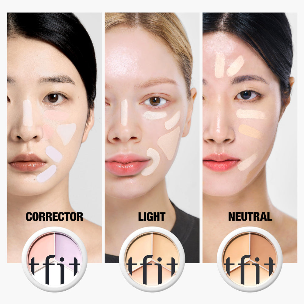 TFIT concealer on the face delivers full coverage for blemishes and dark circles.