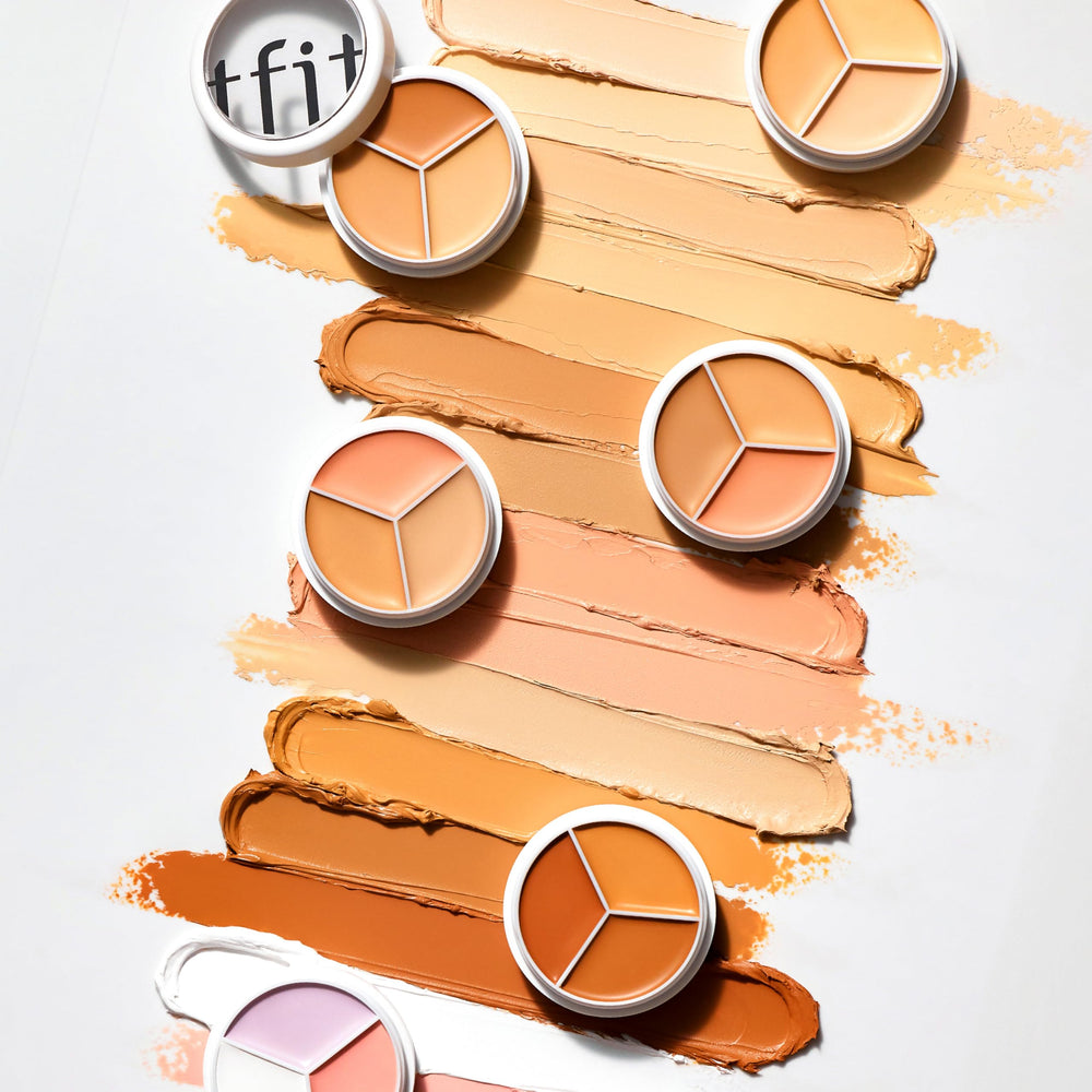 TFIT Multi-Use Pot Concealer color palette close-up shows 3-in-1 versatility.