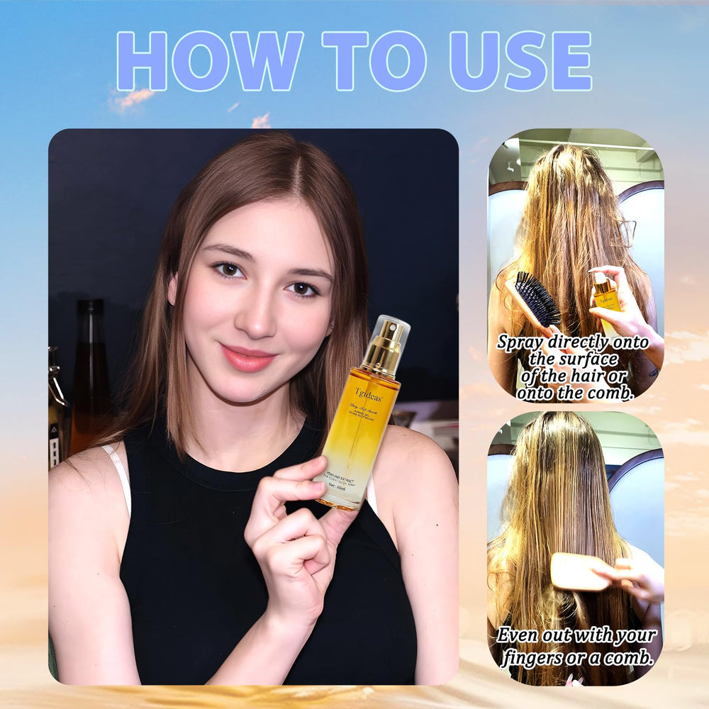 Tgideas hair oil spray shine and frizz-control for smoother strands.
