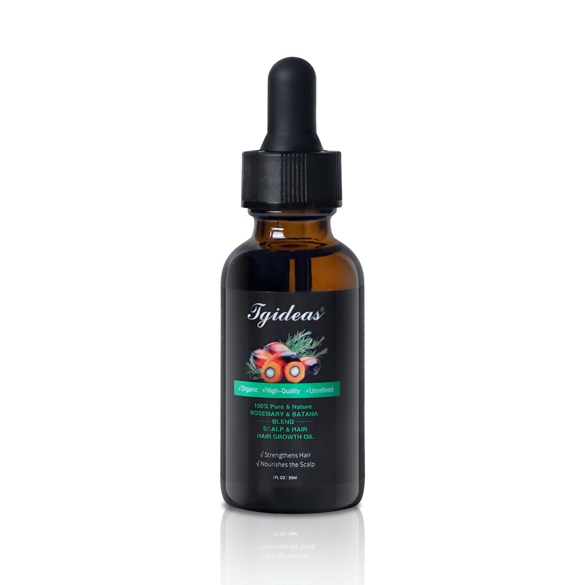 Tgideas Rosemary Batana Oil bottle for scalp nourishment and hair care.