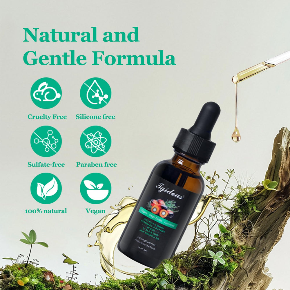 Tgideas Rosemary Batana Oil on hair strands after application for shine