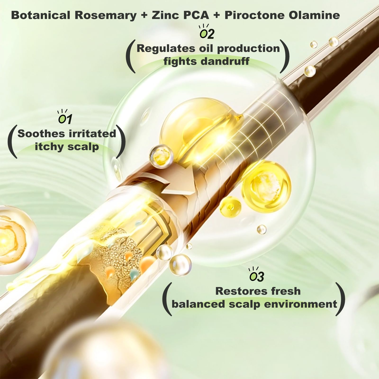 Tgideas Rosemary Biotin Amino Acid Shampoo amino acids visual underscores strengthening formula for reduced breakage.