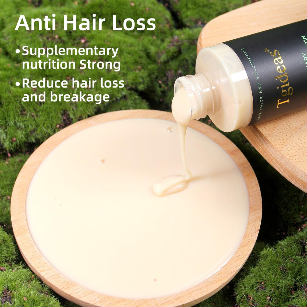 Tgideas Rosemary Biotin Shampoo damage hair results closeup suggests nourished strands after use