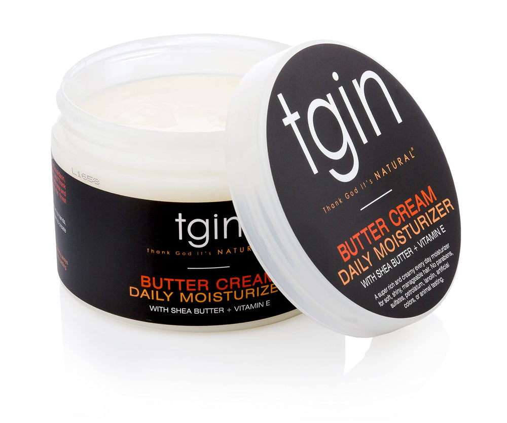 Close-up texture of tgin Butter Cream showing creamy consistency for styling.