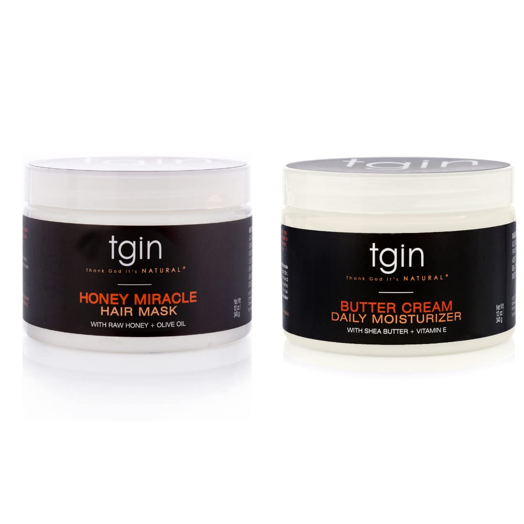 tgin Butter Cream Daily Moisturizer jar delivering rich hydration for curly, coily, and wavy hair.
