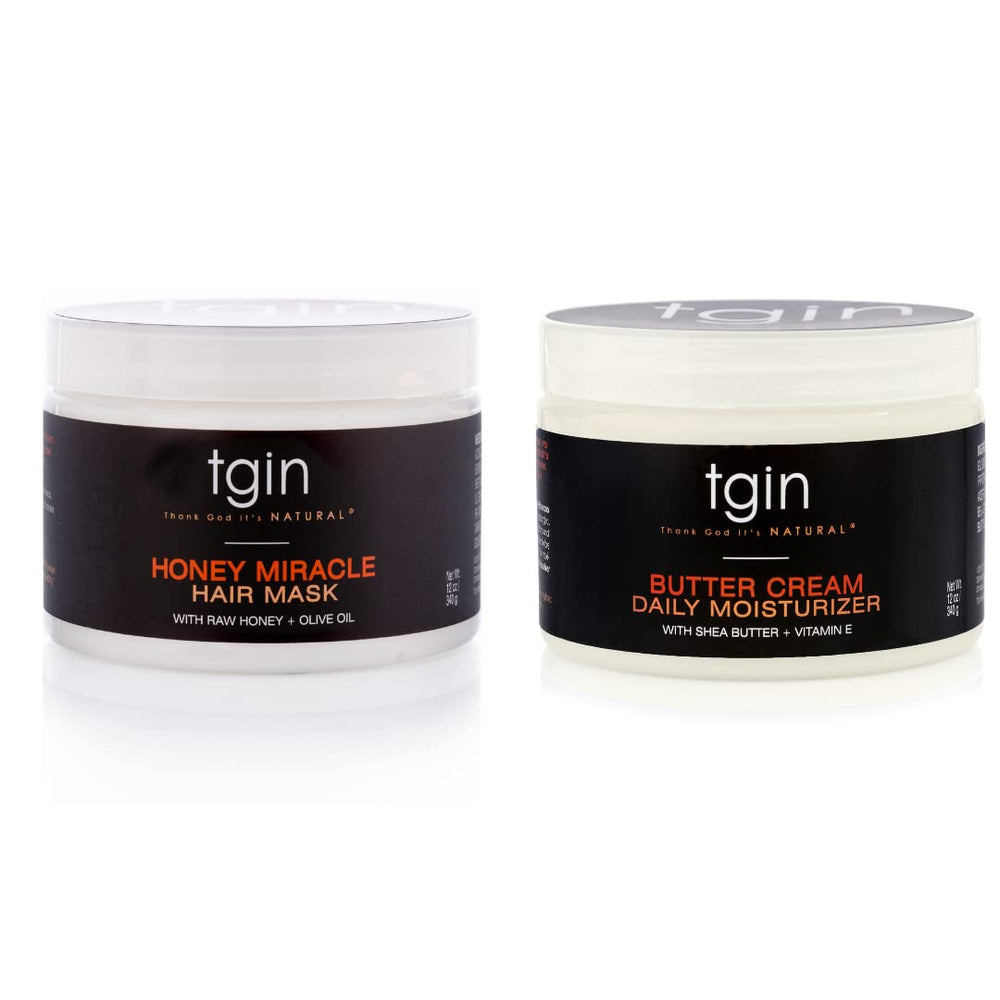 tgin Butter Cream Daily Moisturizer jar delivering rich hydration for curly, coily, and wavy hair.