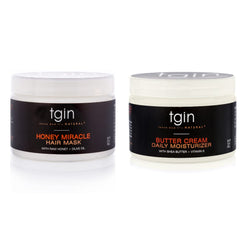 tgin Butter Cream Daily Moisturizer jar delivering rich hydration for curly, coily, and wavy hair.