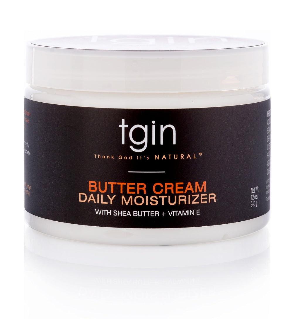 tgin Butter Cream Daily Moisturizer travel-size jar delivering instant moisture for dry natural hair