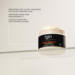 tgin Honey Miracle Hair Mask 3C-4C hair close-up highlights curl definition
