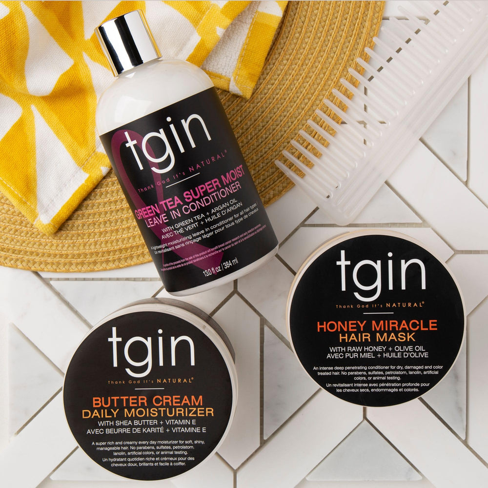 TGIN Honey Miracle Hair Mask olive and jojoba oils bottle highlighting nourishing nutrients