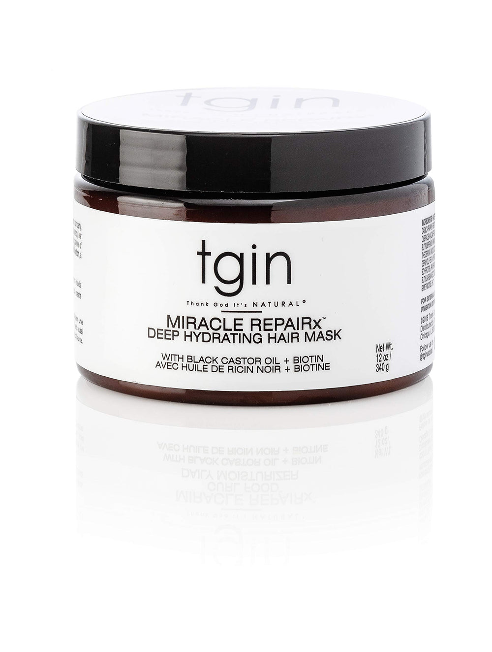 tgin Miracle RepaiRx mask tub closeup shows rich texture for deep hydration.