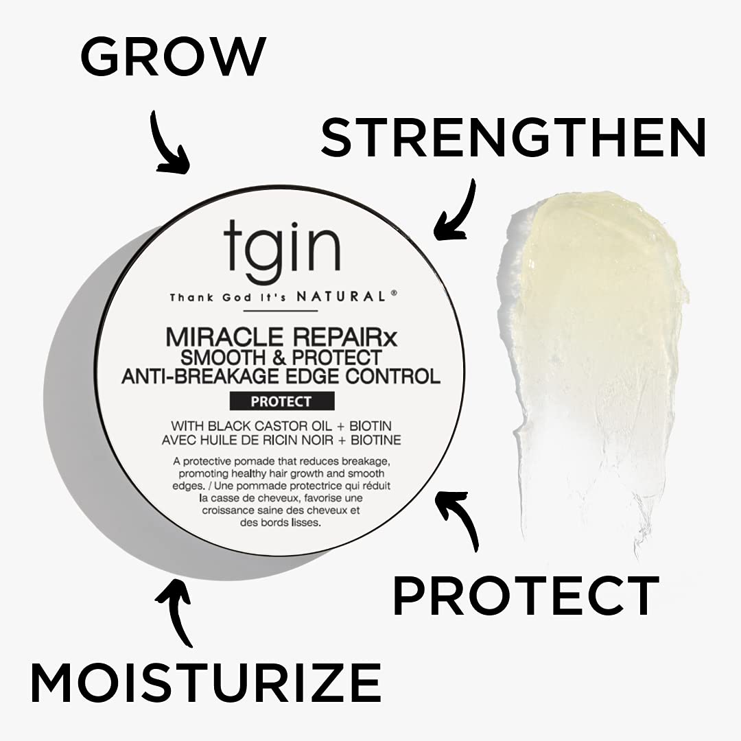 TGIN Miracle RepaiRx edge control used with protective styling for edge care.
