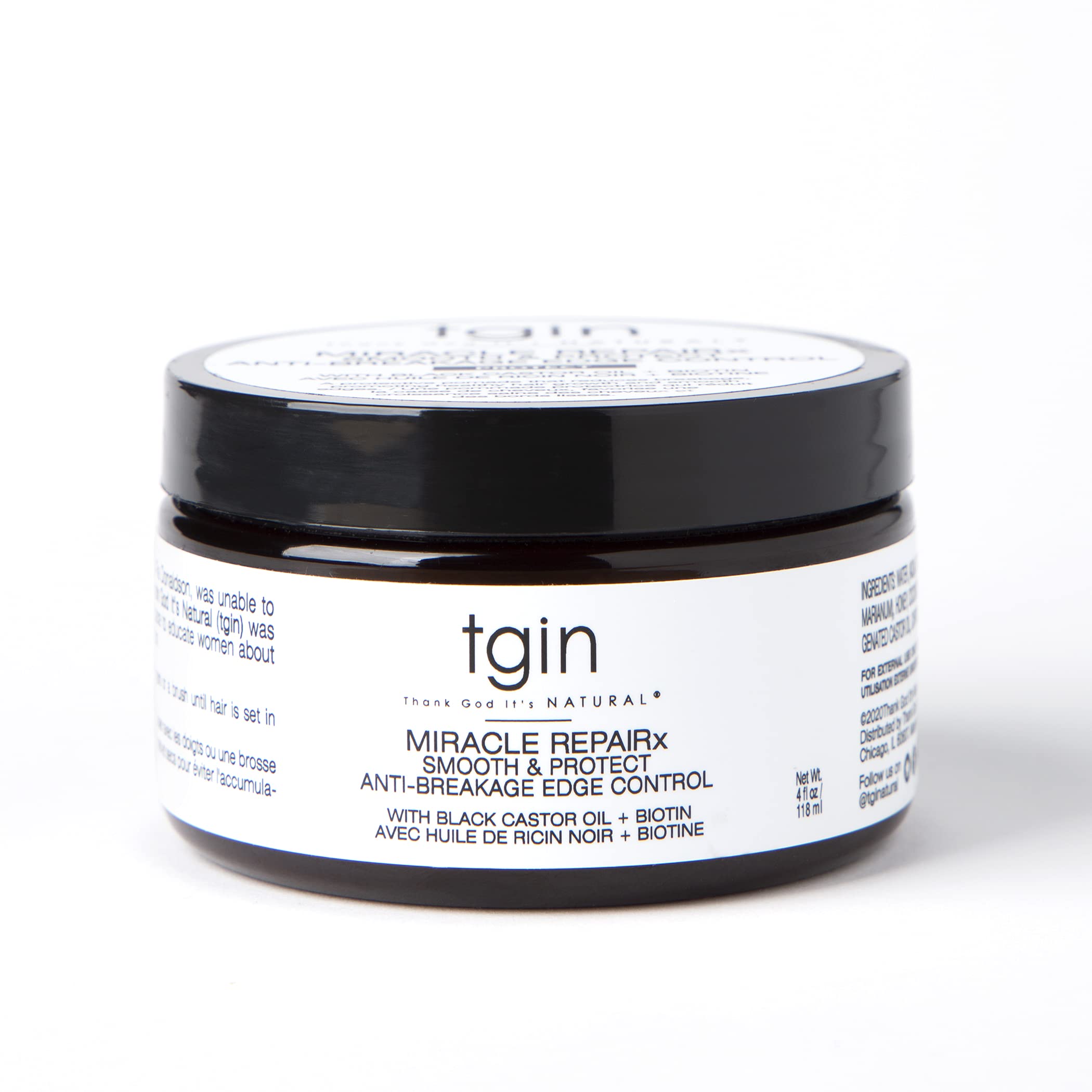 TGIN Miracle RepaiRx edge control tube image applying for lasting shine.
