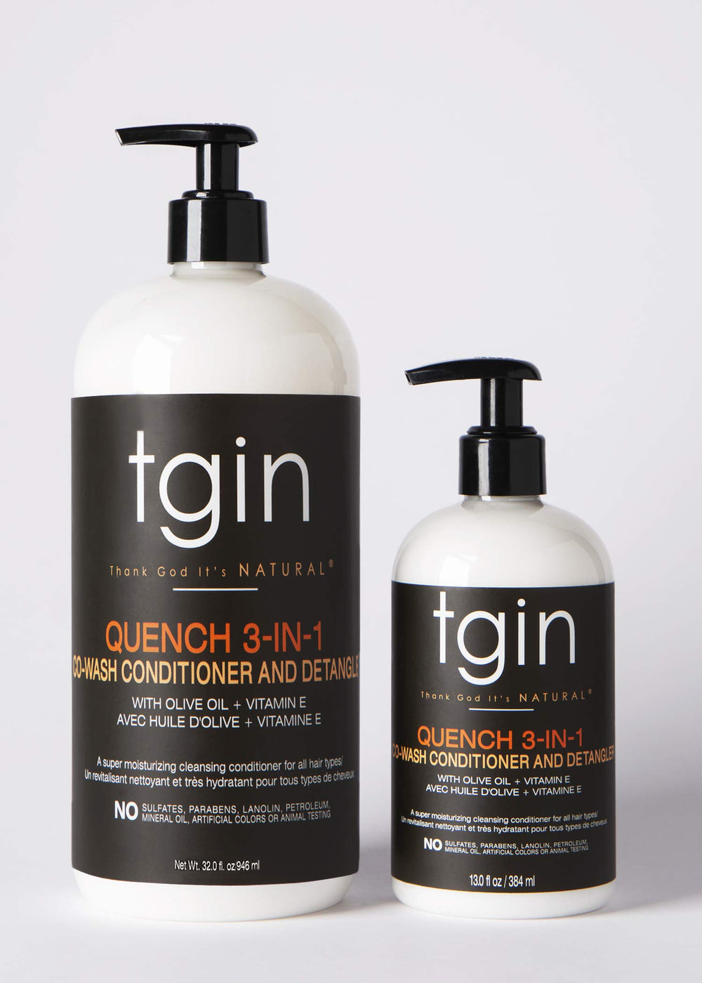 tgin Quench co-wash being applied to damp curls for cleansing.