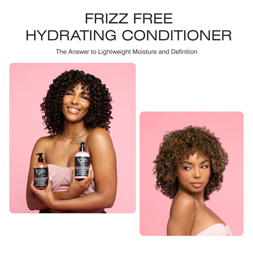 tgin Rose Water hydrating formula close-up shows shine and definition.