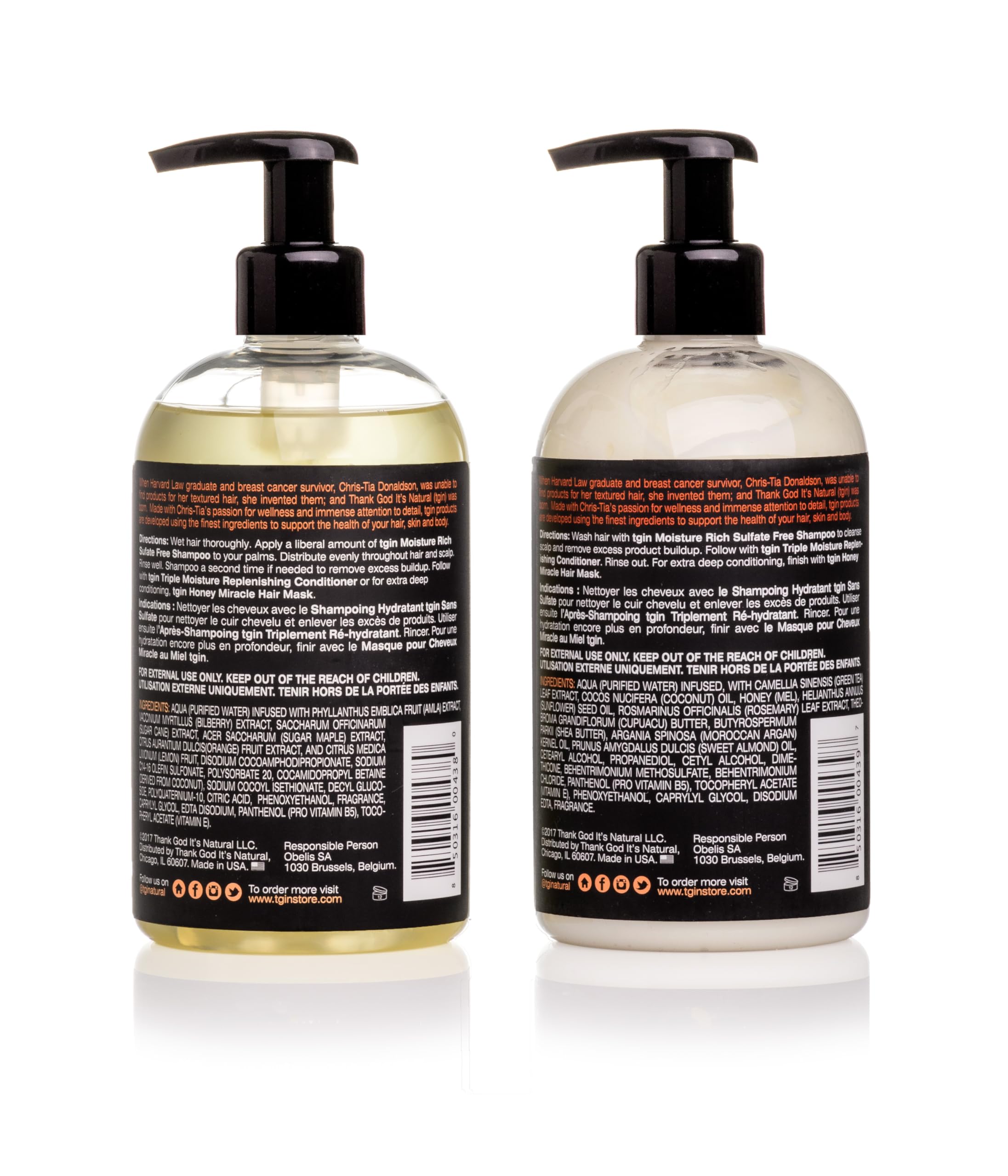 tgin triple moisture conditioner bottle showcases deep hydration for frizz control