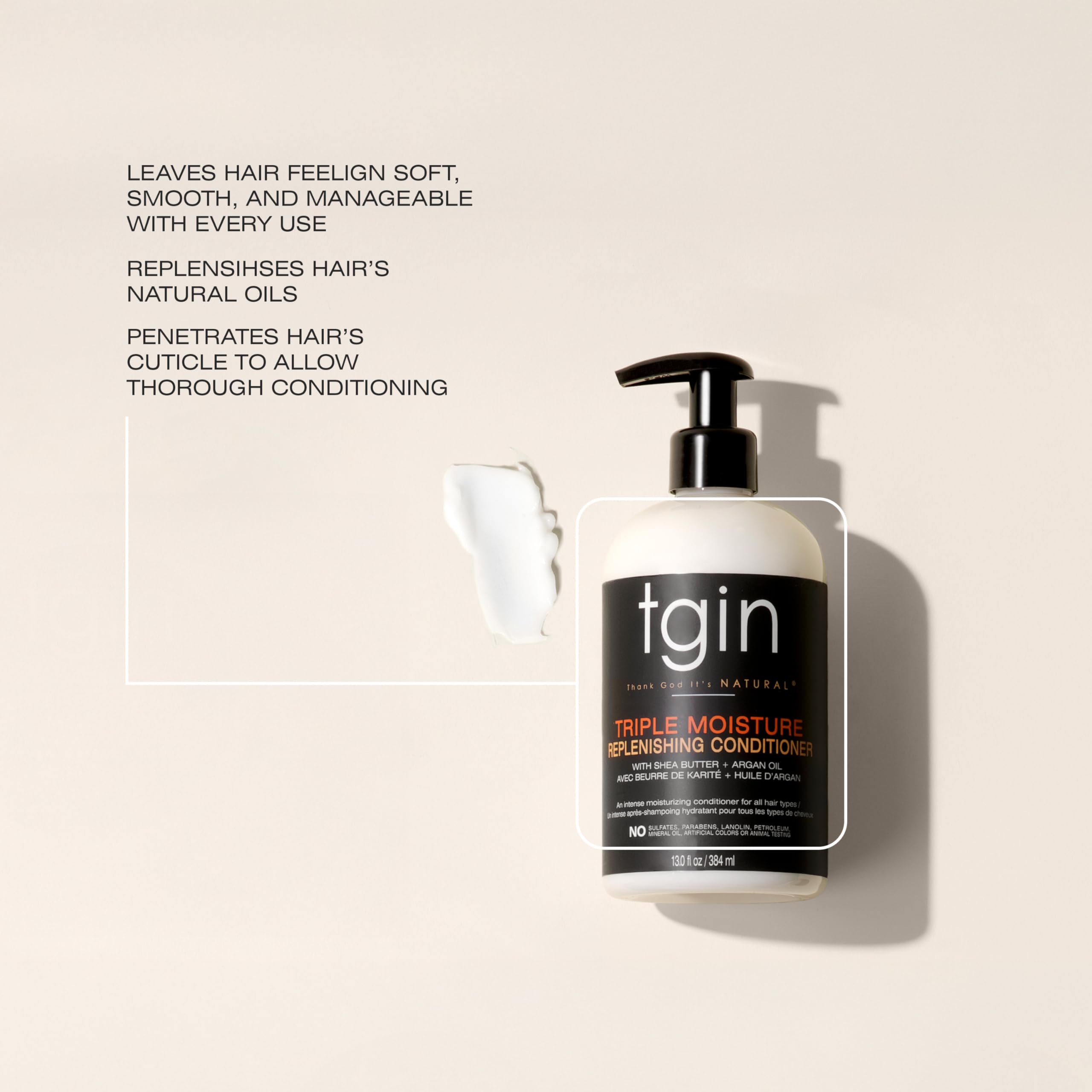 tgin application on soaking-wet hair aids smooth detangling on wash day