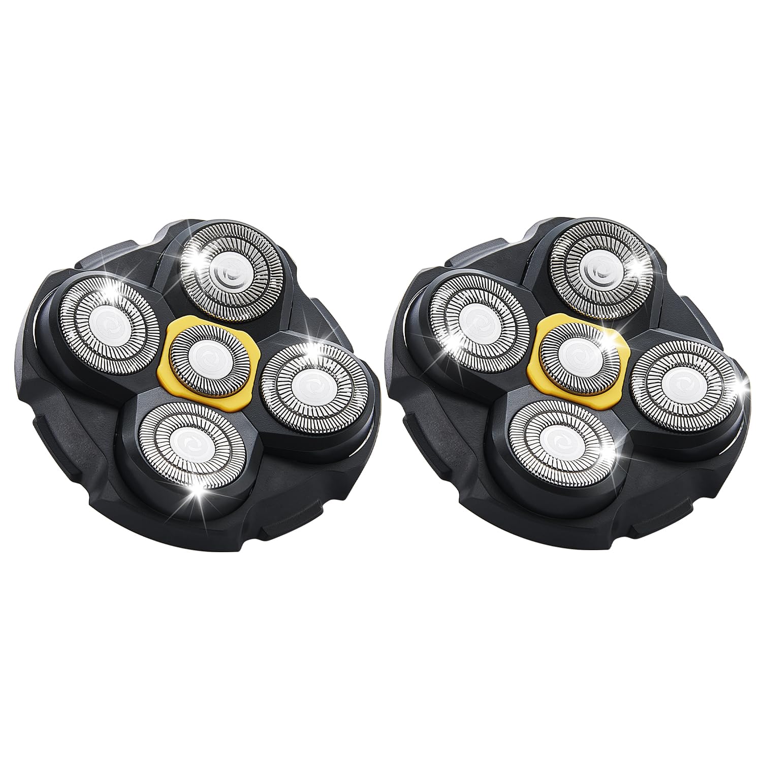 TGSBHIO Microtouch Titanium head shaver 2-pack replacement heads for smooth bald-head grooming.