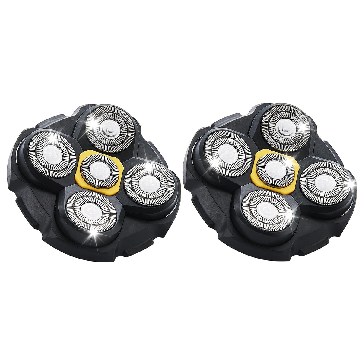 TGSBHIO Microtouch Titanium head shaver 2-pack replacement heads for smooth bald-head grooming.