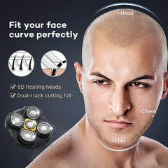 TGSBHIO round-head design replacement heads for skin-safe shaving.