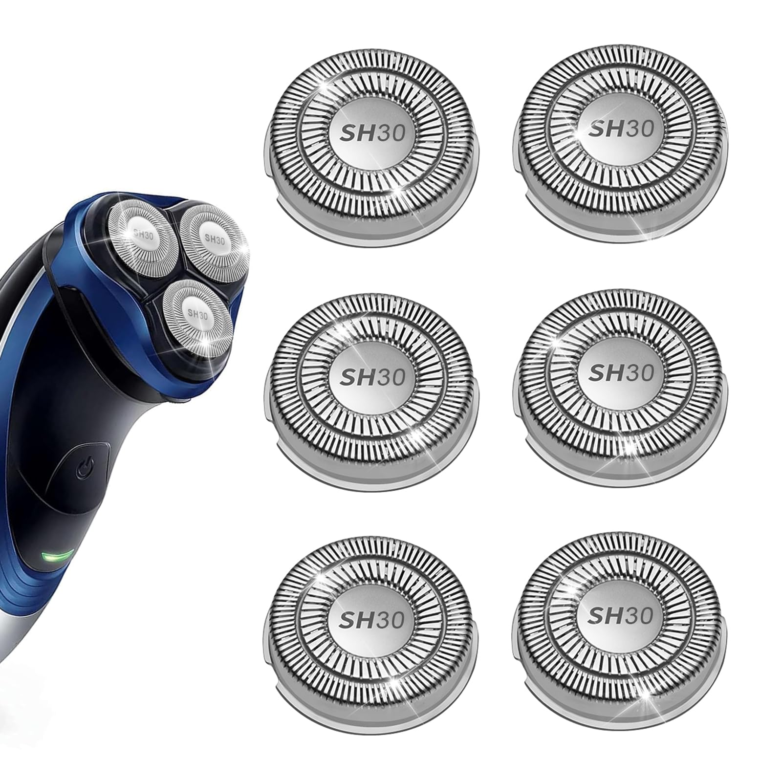 TGSBHIO SH30 replacement heads pack six heads for convenient, long-lasting shaves