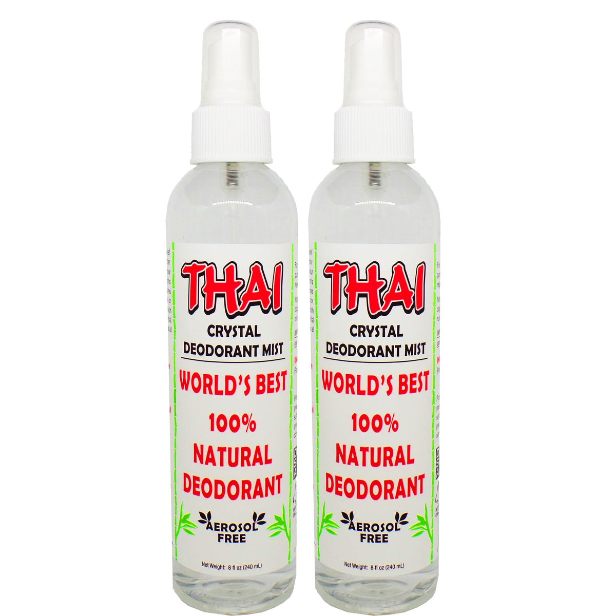Thai Deodorant Stone Crystal Mist bottle front for daily natural freshness.