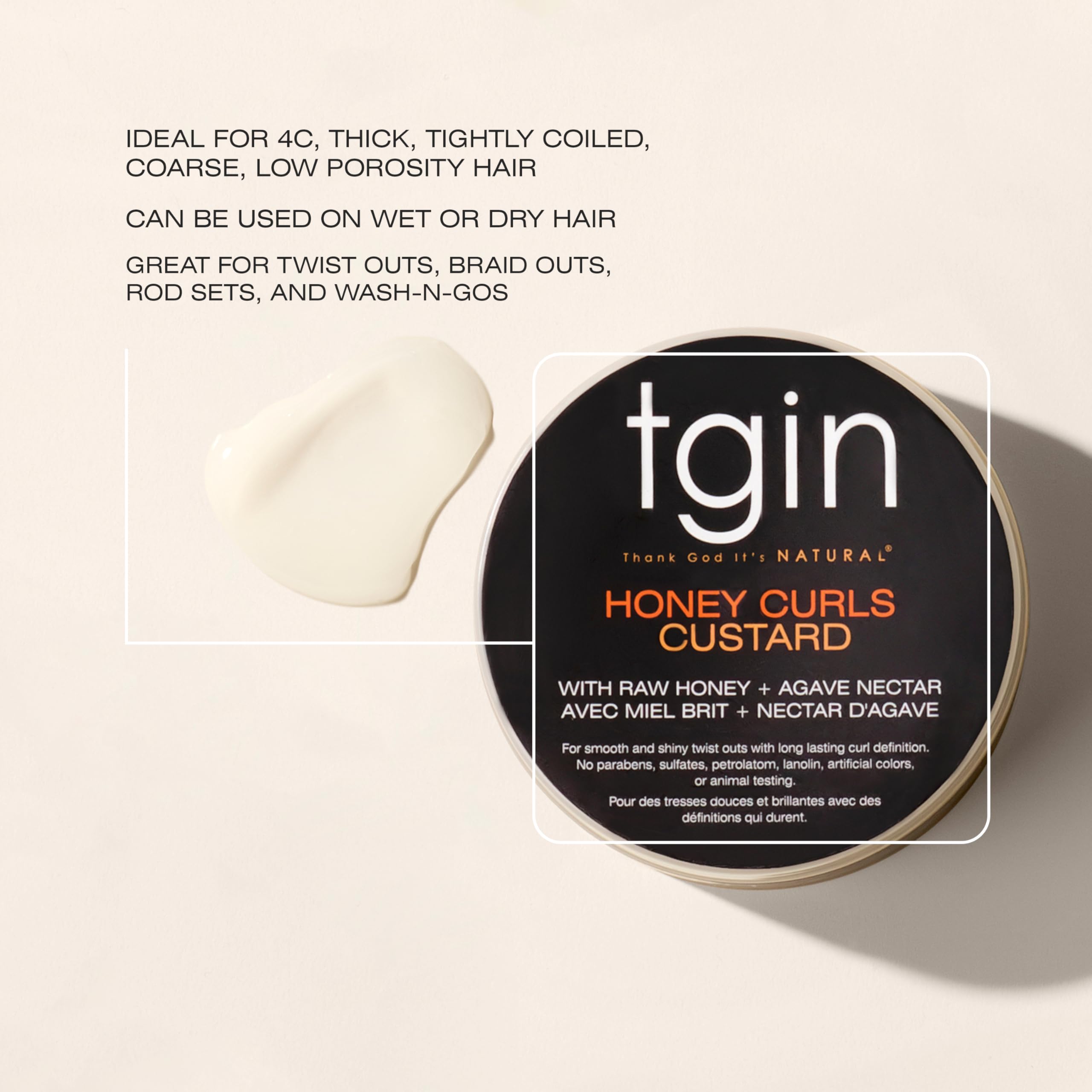 Thank God It's Natural Honey Curls Custard wash-n-go ready for quick, frizz-free days