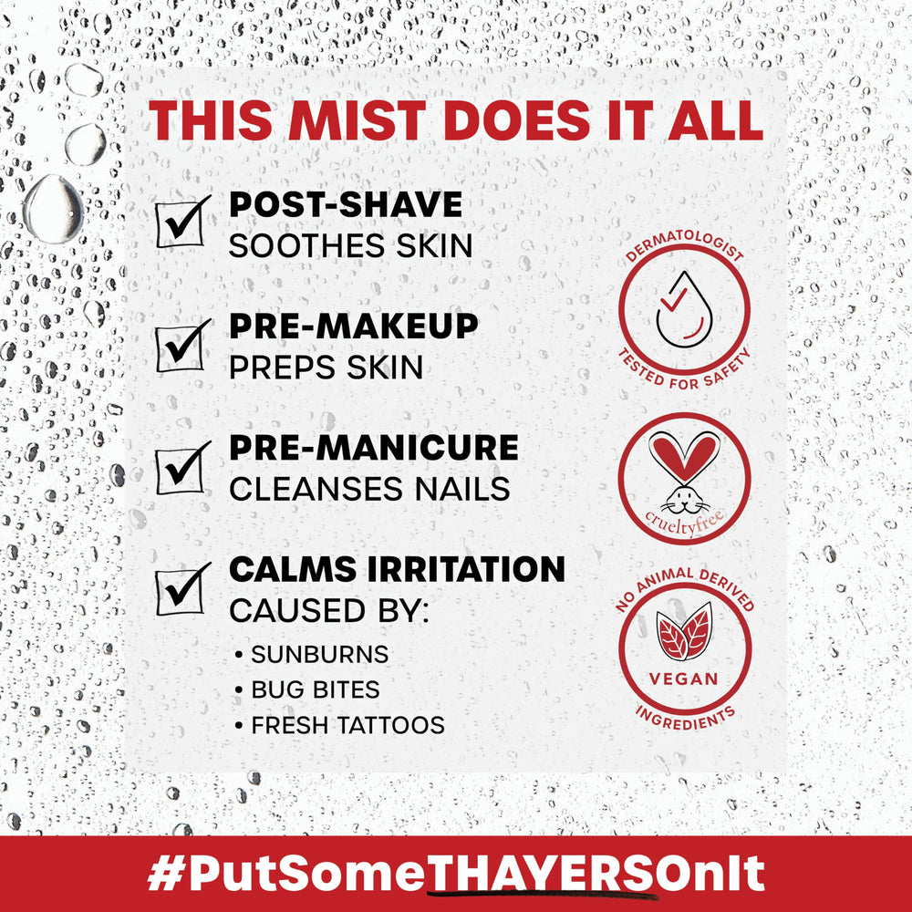 Thayers dermatologist-tested cruelty-free badge on packaging for safety and ethics.