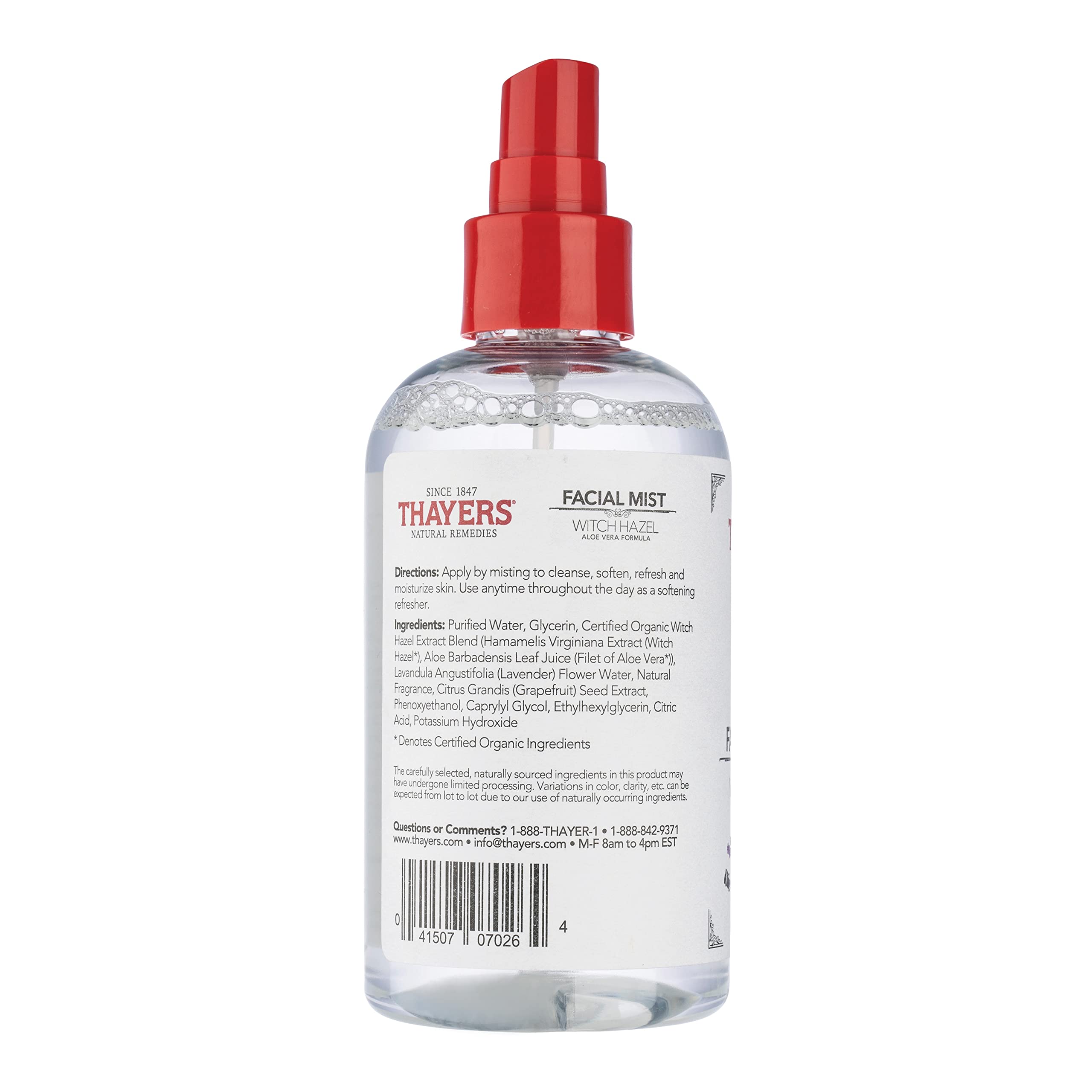 Thayers skincare routine prep showing mist before makeup or after shaving for refreshment.