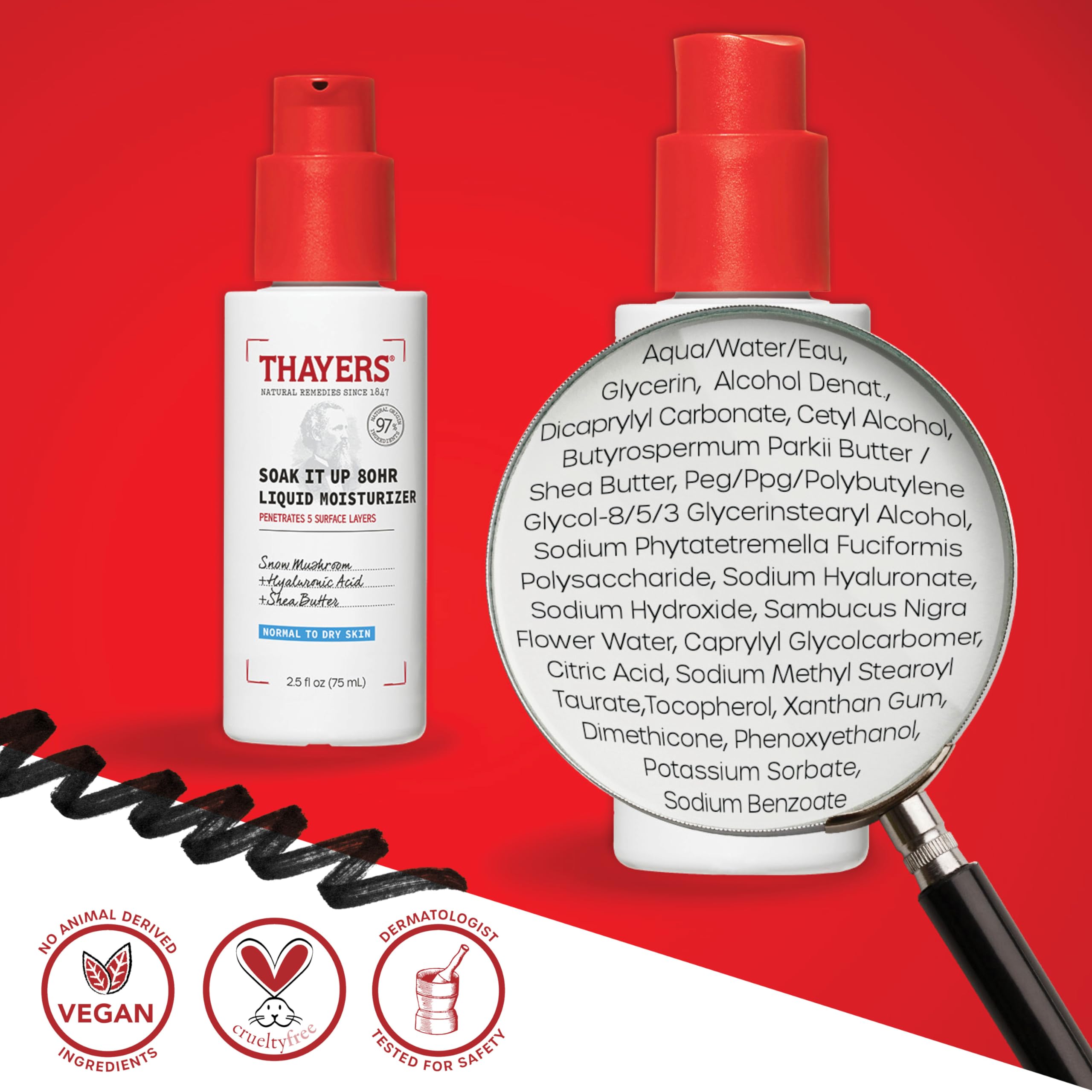 THAYERS Soak It Up application pump indicates easy dosage