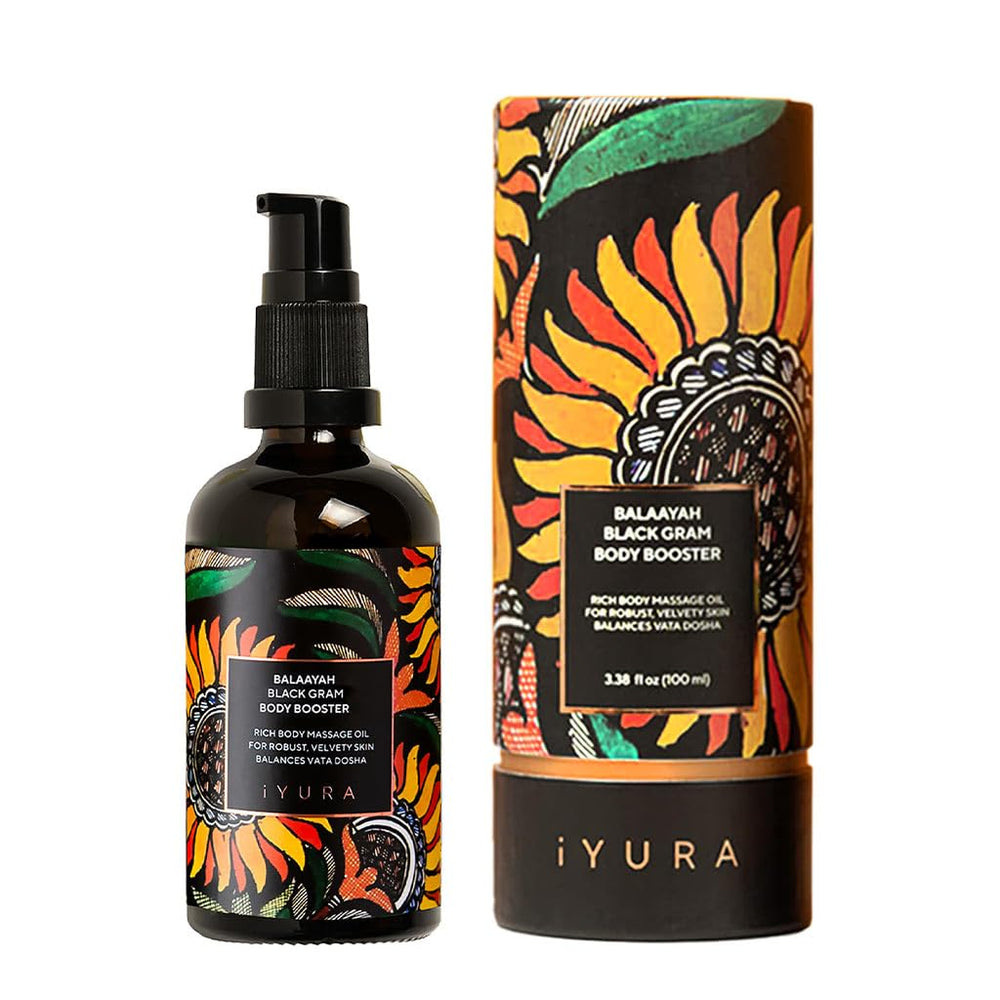 The Ayurveda Experience iYURA Balaayah bottle promoting deep moisturization for dry skin.