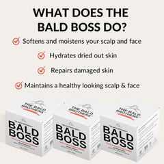 The Bald Brothers non-greasy texture swirls on skin, quick-drying and comfortable.