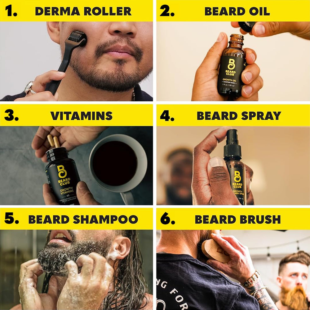The Beard Club Growth Oil bottle ready for nourishing beard care.