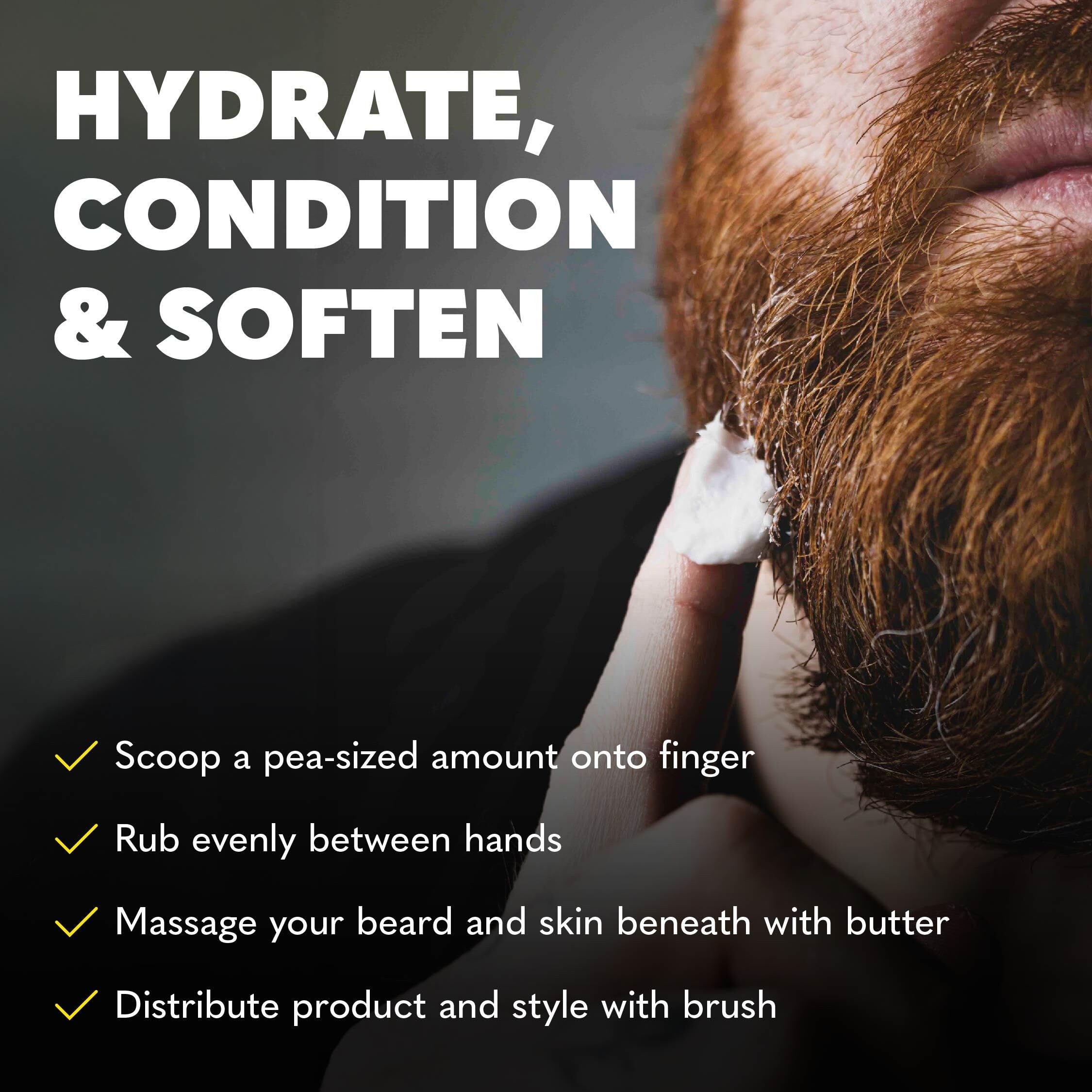 Close-up of balm texture from The Beard Club for smooth, non-greasy application.