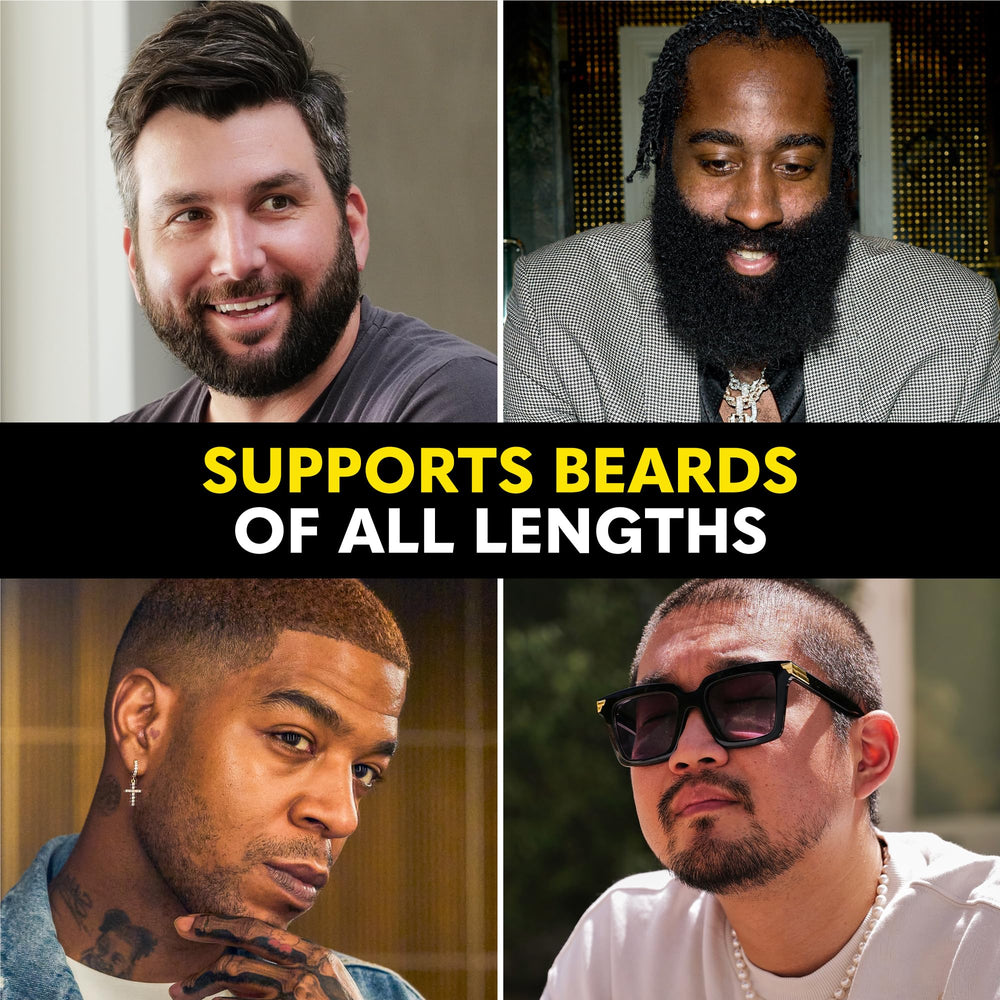 The Beard Club Biotin Vitamin Spray being applied to beard areas for easy daily use