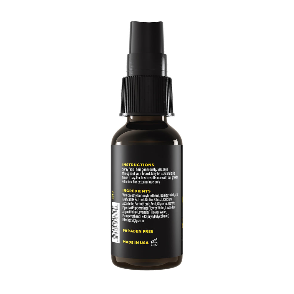 The Beard Club Biotin Vitamin Spray nourishes underlying skin for healthier beard health