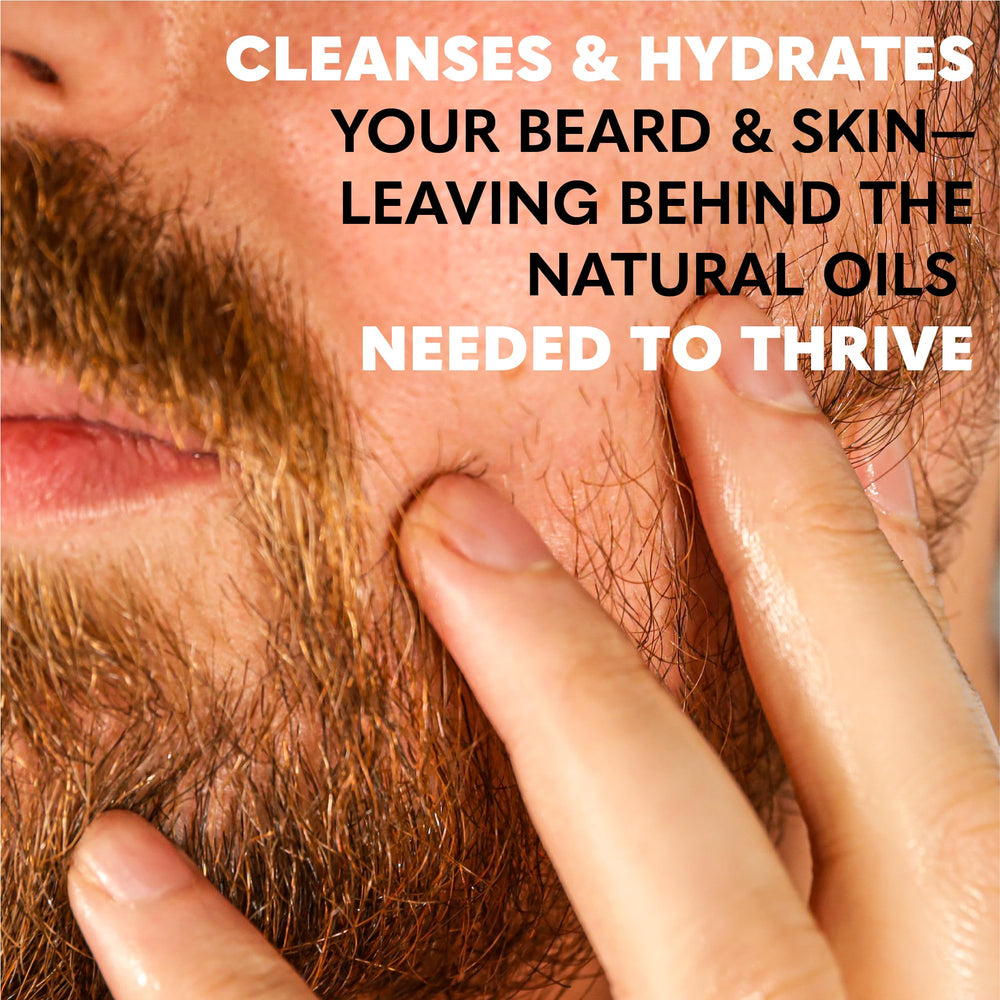 The Beard Club Citrus Beard & Face Wash label confirms USA-made quality standards.