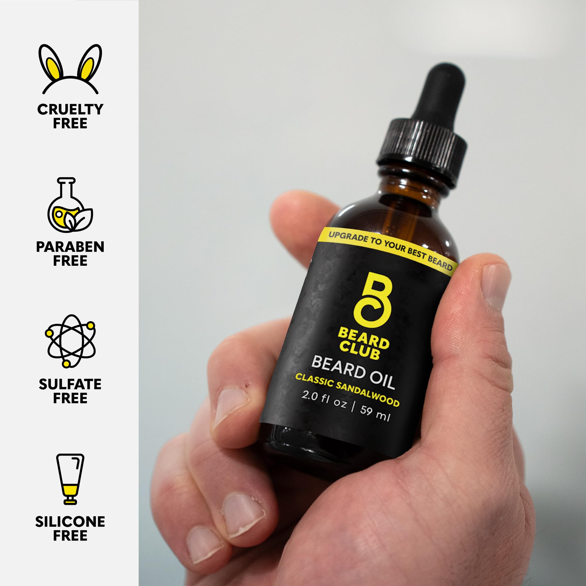The Beard Club classic sandalwood scent image evokes warm fragrance while conditioning